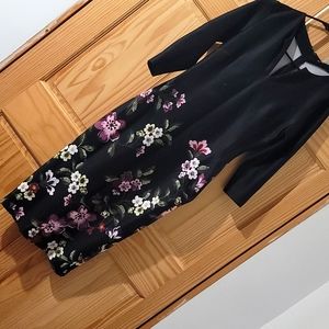 Black mid dress with floral print